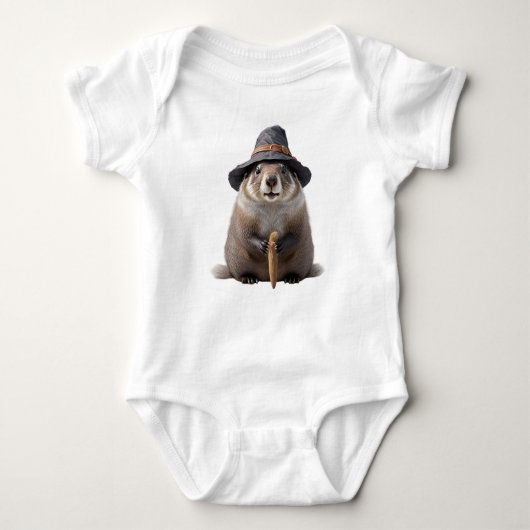 Leuke marmot met een heks romper (Voorkant)