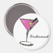 leuke martini hot roze magneet (Voorkant / Achterkant)