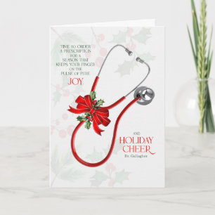 Leuke medische woordgrappen met Stethoscope Joy Aa Feestdagen Kaart