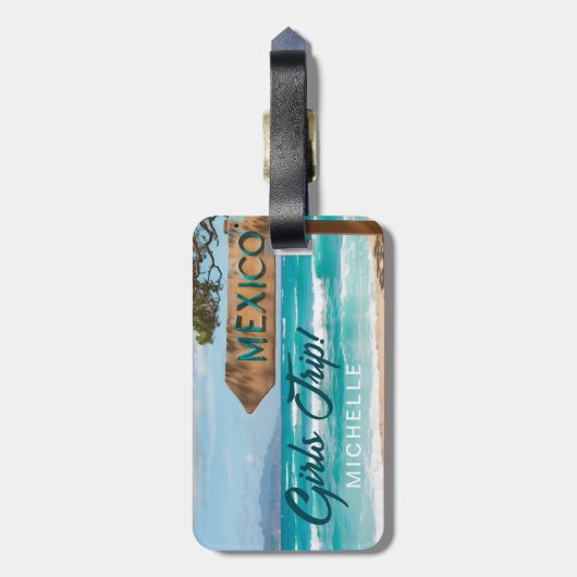 Leuke MEIDEN REIS! Mexico Custom Bagagelabel (Achterkant verticaal)
