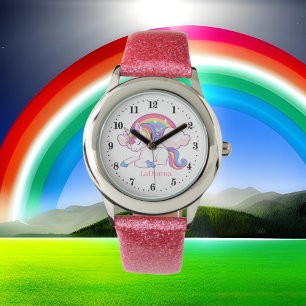 leuke meisjes fantasie unicorn toevoegen naam horloge