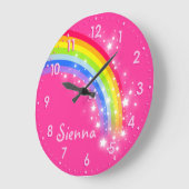 Leuke meisjes kinder regenboog naam roze klok (Hoek)
