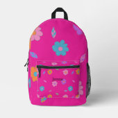 Leuke meisjes retro bloem bedrukte rugzak (Voorkant)