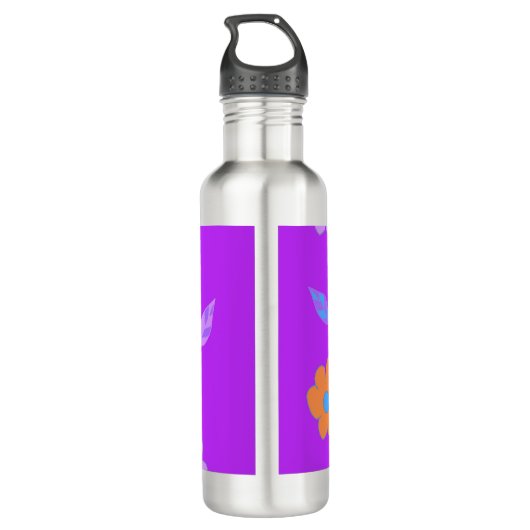 Leuke meisjes retro bloem waterfles  (Achterkant)