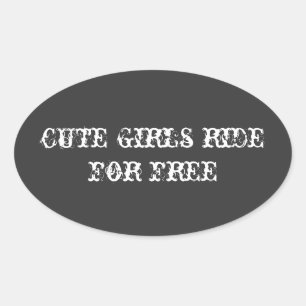 "Leuke meisjes rijden gratis" helm sticker