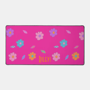 Leuke Meisjes Roze Retro Bloem Bureaumat