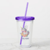 " leuke meisjes " unicorn noemen hun naam acryl drinkbeker (Achterkant)