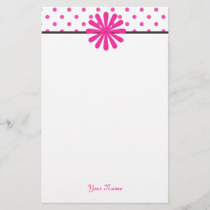 Leuke, meisjesachtige roze stippen custom personal briefpapier