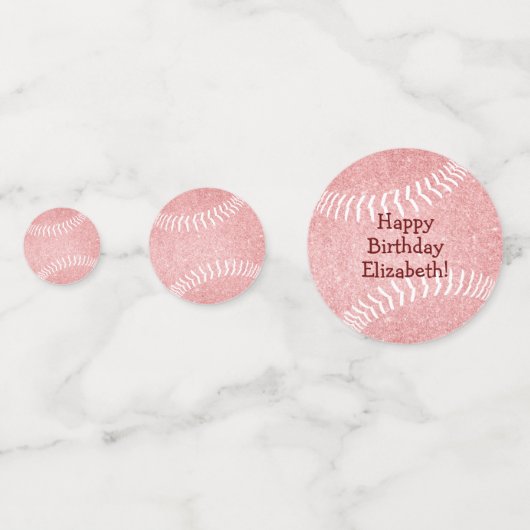 Leuke meisjessport verjaardag roze softbal honkbal confetti (Voorkanten)