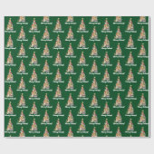 Leuke Meowy Catmas Katten Kerstboom Groen Cadeaupapier (Vlak)