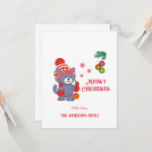 Leuke Meowy Kerst Schattigee Kat Kerstgroeten Kaart (Voorkant / Achterkant in situ)