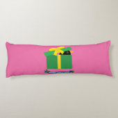 Leuke merel gluren uit een geschenkdoos lichaamskussen (Achterkant)