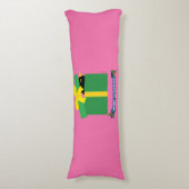 Leuke merel gluren uit een geschenkdoos lichaamskussen (Voorkant Verticaal)