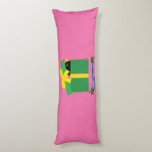 Leuke merel gluren uit een geschenkdoos lichaamskussen (Achterkant (Verticaal))
