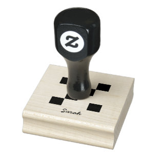 Leuke merel gluren uit geschenkdoos aangepaste naa rubberstempel