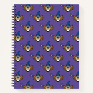Leuke Merlin de Wizard Uil Cartoon Notitieboek