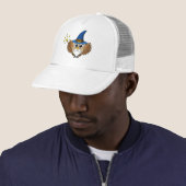 Leuke Merlin de Wizard Uil Cartoon Trucker Pet (In situ)