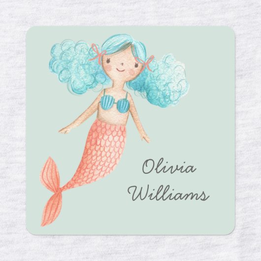 Leuke Mermaids Day Care School Naam Kleding Labels (Design 2)