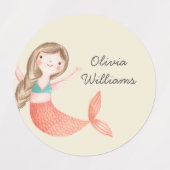 Leuke Mermaids Day Care School Naam Kleding Labels (Design 1)