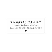 Leuke mini hart familie adres bruiloft retour mail 	rubberstempel (Gestempeld)