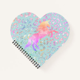 Leuke Mint Dierenprint glitter Notitieboek