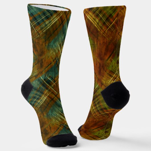 Leuke Mismatch Odd Sox Kerstmis Patroon Plaid Sokken (Gebogen)