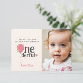 Leuke Miss Onederful Bedankkaart met Foto (Staand voorkant)