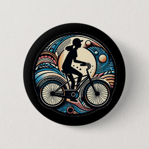 Leuke moderne Abstracte fiets Logo voor vrouwen Ronde Button 5,7 Cm