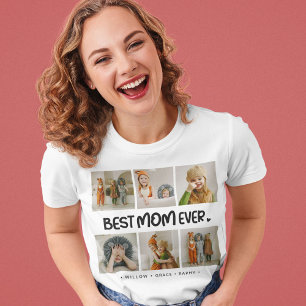 Leuke moderne 'BESTE MOEDER Ooit' 6 foto's T-shirt