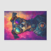 Leuke moderne Cyberpunk Steampunk Dog Z4 Decoupage Tissuepapier (Voorkant)