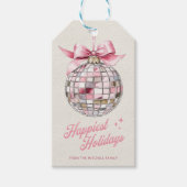 Leuke moderne discobal Ornament Gelukkigste Feestd Cadeaulabel (Voorkant)