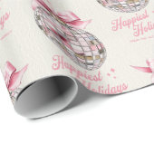 Leuke moderne discobal Ornament Gelukkigste Feestd Cadeaupapier (Rol Hoek)