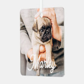 Leuke moderne eenvoudige aangepaste huisdier foto  metalen ornament (Voorkant links)