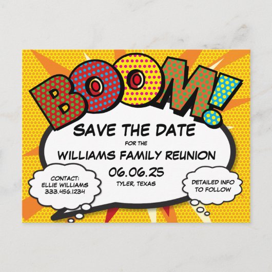 Leuke moderne familiereünie-feest save the date  aankondigingskaart (Voorkant)