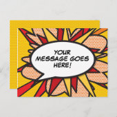 Leuke moderne gepersonaliseerde spraakballon aankondigingskaart (Voorkant / Achterkant)