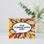 Leuke moderne gepersonaliseerde spraakballon aankondigingskaart (Staand voorkant)