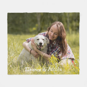 Leuke moderne huisdier foto gepersonaliseerde mono fleece deken