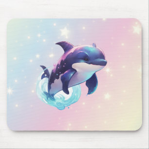 Leuke moderne Kawaii Orca Killer Walvis Roze en Bl Muismat
