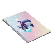 Leuke moderne Kawaii Orca Killer Walvis Roze en Bl Notitieboek (Rechterzijde)
