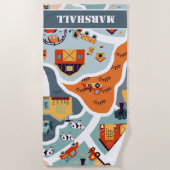 Leuke moderne kinder boerenerf trendy strandlaken (Voorkant)