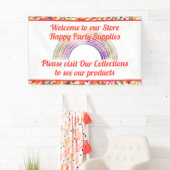 Leuke moderne kleurrijke pastel regenboog Jouw tek Spandoek (Insitu)