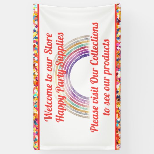 Leuke moderne kleurrijke pastel regenboog Jouw tek Spandoek (Verticaal)