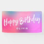 Leuke Moderne Kleurrijke Tiener Tween Roze Meisje  Spandoek (Horizontaal)