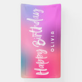 Leuke Moderne Kleurrijke Tiener Tween Roze Meisje  Spandoek (Verticaal)