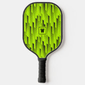 Leuke Moderne Neon Groene Abstracte Geometrische s Pickleball Paddle (Achterkant)