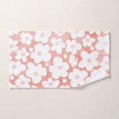 Leuke Moderne Retro Daisy Patroon Roze Terracotta Bad Handdoek (Handdoek)
