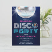 Leuke Moderne Retro Foto Disco Feest 80ste Verjaar Kaart (Staand voorkant)