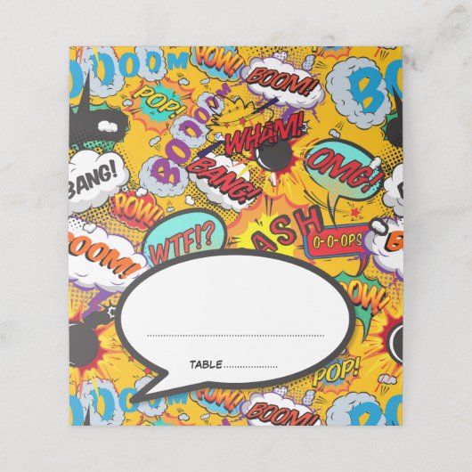 Leuke moderne retro stripboek bruiloft (Buitenkant ongevouwen)