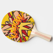 Leuke moderne retro stripboek KAPOW Pop Art Tafeltennisbatje (Zijkant)