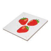 Leuke moderne rode aardbeien tegeltje (Zijkant)